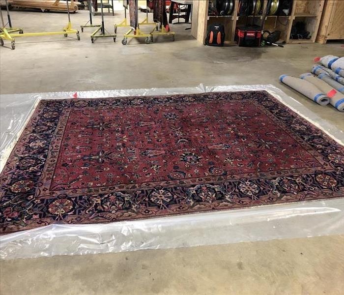 Cleaned rug after steam cleaning