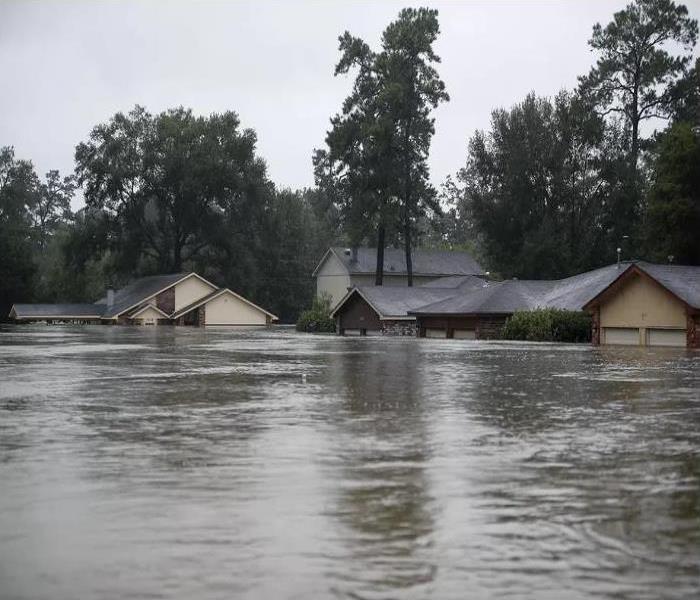 Houses under water after a flood
